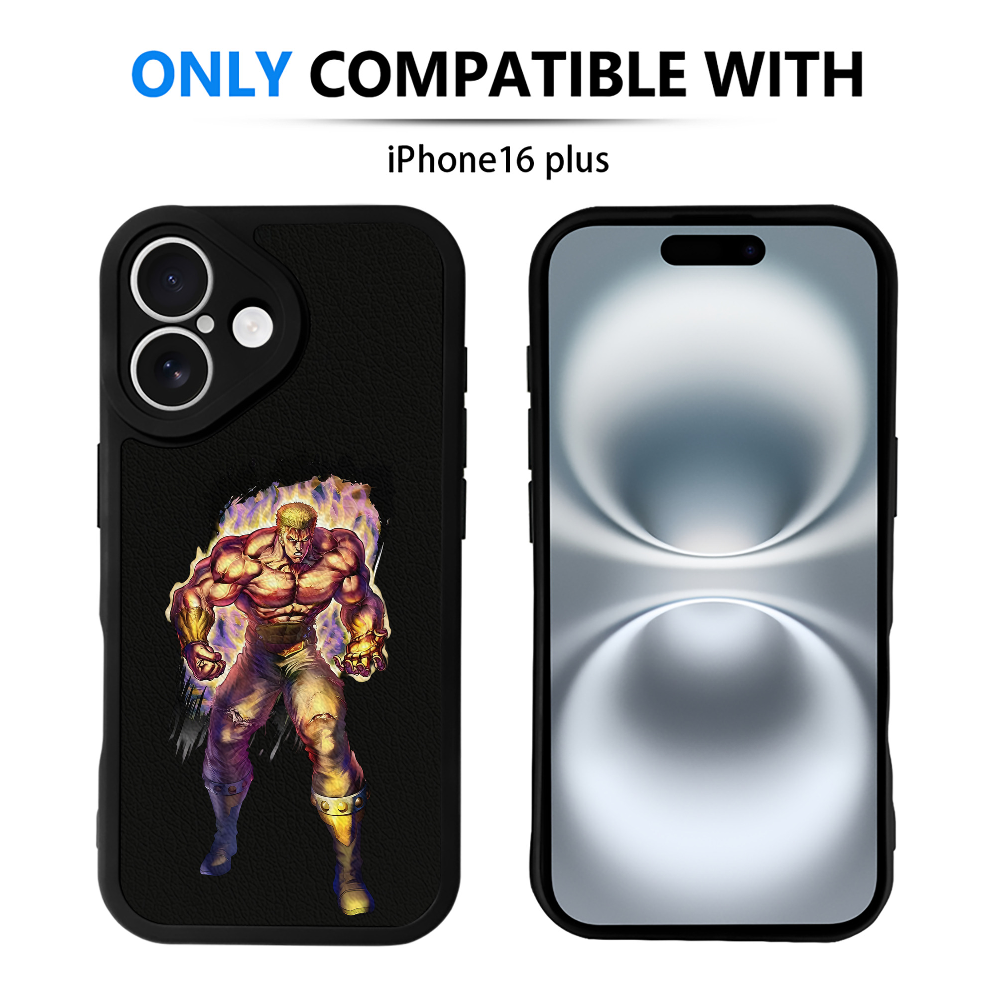 （画像用） 北斗の拳 Fist of the North Star 【iPhone 16シリーズ対応】シリコンスマホケース（レザー調） 材質：シリコン